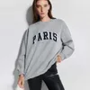 24SS Women's Hoodies Felpesthirts Annie Sliose e pigro Grey Round Ab Neck For Women