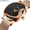 CRRJU Uhr Frauen Mode Kleid Quarz Uhren Dame Edelstahl Wasserdichte Armbanduhr Einfache Mädchen Uhr Relogio feminino