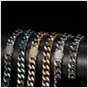 Catena Europa e America Bracciale da uomo Maglie 12 mm 7/8/9 pollici Catene cubane in acciaio inossidabile placcato oro Bracciali per un bel regalo Drop Deli Dho8U