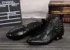 Zapatos de Hombre Safety Ankle Shoes for Men Black Genuine Leather Studded Hommes Bottes 무료 배송 군용 드레스