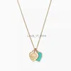 Collares colgantes Diseñador Doble Corazón Oro / sier / Collar de oro rosa Joyería para mujeres Cumpleaños Navidad H2422706