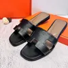 Designer Shoes Womens' Slippers Sandals REAL Leather Slippers Luxury Fashion Summer Beach Sandal Ladies Slides Rubber Classical Flat Slides WITH ORIGINAL BOX 02