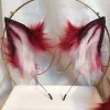 Costumes New Red Fox Anime Beast Ear Beast Tail Wolf Ear Cat Ear Headband Custom COSPLAY Hand Made LOL Golden Fox Ears Hair Accessories