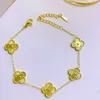 Gioielli di design Bracciale di lusso con catena a maglie Vanca Bracciale con quadrifoglio e estremità addensata in vero oro 18 carati H58J