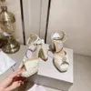 Summer Sacaria sukienka ślubna buty damskie Perły High Heels Pearl-Embelled Satin Sandals Eleganckie kobiety Biała panna młoda Perły wysokie obcasy Pumki Panie