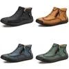 Nuevas botas Martin, zapatos casuales de cuero de caña alta para hombre, amarillo, azul, verde, negro, zapatillas deportivas sin cordones de talla grande para hombre, calidez de otoño GAI