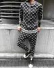 Men's Tracksuits 2022 New men fashion plaid casual wear autumn and winter men trend 3D printing casual sportswear jogger fashion running suit T240227