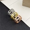 Designer Bulgarie Bracelet Jewelry V-Gold banhado Mijin New Baojia Hollow Paper Clip Ring com diamante fêmea embutida fêmea rosa-rosa Full Sky Star Indicor Finger Net