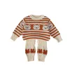 Clothing Sets 7608 Baby Knitted Suit 2024 Autumn Winter Striped Bear Boy's Sweater Trousers Casual Girl's Two Piece