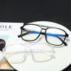 眼鏡フレーム高品質のユニセックスプレーングラス女性メンガースレンズレンズスクエアメガネ男性女性プレーンメガネ