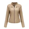 Veste en simili cuir femme manteau de mode printemps automne vêtements taille européenne américaine vêtements marron rouge noir abricot café 240222