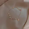 Charm Bracelets 스타 여자를위한 스타 달 팔찌 여자 여자 패션 핑크 크리스탈 진주 체인 디자이너 보석 파티 선물