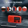 Radio Yorek Emergency Hand Crank AM FM Radio、2200MAH交換可能な18650バッテリー、LED懐中電灯付きソーラーラジオ、SOSアラート