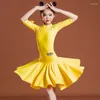 Stage Wear Autumn And Winter Girls' Latin Dance Professional Competition Prescribed Clothing Children's Standard Big Skirt Suit Performance