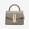 Demellier Nuova Borsa a tracolla da donna Nano in pelle bovina con Kai Princess Borsa da donna dello stesso stile Borsa mini primavera/estate in vera pelle liscia Designer in metallo marrone