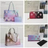 Spring Sunrise Pastel Clássico 2 Pçs / Set Totes Compostos Sacos Gradiente Mulheres No Designer Ombro A Bolsa Bolsa Go Tote No C287V