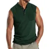 Summer Sports Sleeveless Vest, Men's Solid Color Breathable Fitness Camisole T-shirt