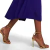 Gold Summer for Strappy Sandals Women 2024 Round Open Toe Stilettos Party High Heels Ladies Elegant Ankle Strap Large Size 5