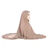 Roupas étnicas Plain Tamanho Grande Muçulmano Hijab Amira Pull On Lenço Islâmico Vender Lenço Ramadan Orar Chapéus Headwear Xale Cabeça Envoltório