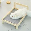 Tapete de madeira sólida para animais de estimação, cama de princesa para gatos, quatro estações, destacável, coelho, cachorro, gatinho, tapete de dormir profundo, casa de gato, cachorro, sofá-cama