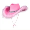 Berets Fashion Women Performance Cosplay Cowboy Accid equin Cowgirl Hats Hat Bachelorette حفلة