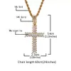 Cuivre de conception personnalisée avec pendentif en laiton croix de diamant 5A CZ pour bijoux Hiphop pour hommes