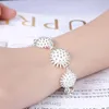 Länkarmband 925 Sterling Silver Fireworks Armband Flower Chain for Women Wedding Engagement Party Fashion Jewelry