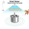Control Stainless Steel Pet Water Dispenser 2L Cat Water Fountain Automatic Circulation Cat Dog Drinking Feeder