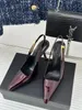 slingback hakken designer schoenen dames jurk designer vrouw leer enkel puntige neus feestjurk schoenen pomp uitsparingen strass bandje luxe damesschoenen hoge hak