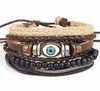 Novos acessórios de moda âncora grânulo pulseiras de couro pulseiras 34 pçs 1 conjunto multicamadas trançado pulseira men3445306