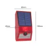 Détecteur multifonction solaire PIR capteur de mouvement alarme lumière télécommande 129dB sirène pour maison jardin hangar caravane ferme lampe de sécurité