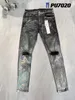 Jeans violets jeans noirs pantalons pour hommes pantalons en denim qualité haut de gamme droite rétro déchiré motard jean coupe slim vêtements de moto