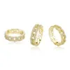Projekt mody Hip Hop 9K Solid Gold Yellow Moissanite Diamond Ring Cuban Link Pierścienie Biżuteria Kobiety