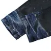 Designer-Herrenjeans der Luxusmarke Purple Man Lila, brandneue High-Street-Trendmarke in schwarz gewaschenem und gemahlenem Weiß mit Graffiti-Spritzer, Slim-Fit-Jeans für Herren