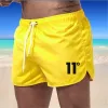 Shorts de praia masculinos de secagem rápida, maiô sexy, maiô, shorts de banho, calças casuais, roupa íntima, sunga, surf, vôlei,