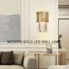 Vägglampa guld silver kristall ledande sconce modernt sovrum hem dekor sängen design krom lyxig belysning fixtur dekoration