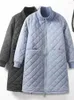 Trenchs de femmes Manteaux d'hiver pour femmes 2024 Femme épaisse chaude solide longues vestes matelassées col montant coupe-vent Parkas dames coton