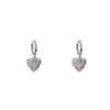 Boucles d'oreilles pendantes en forme de cœur rose pour femmes, pendentif goutte, doux et Cool, esthétique, Zircon, accessoires d'amour, bijoux, 2024