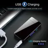 Оптовая продажа, двойная дуговая зажигалка, USB-зажигалки, перезаряжаемые ветрозащитные беспламенные плазменные зажигалки для курения со светодиодным дисплеем, подарки для мужчин