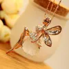 Pendentif Colliers Vintage Papillon Fée Collier Femmes Mode Chandail Chaîne Charme Cristal Ange Aile Bijoux De Fête