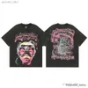 Hellstar Shirt Designer T-shirt T-shirts graphiques Vêtements Hipster Tissu lavé Street Graffiti Lettrage Imprimer Vintage Pur Coton Ample Coupe Plus Taille 6038