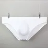 Underpants Sexy Men Plus Size Ice Silk Seamless Underwear Transparent U Convex Pouch Briefs Breathable Thongs Low Rise Gay Wear F6