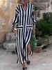 Maillots de bain pour femmes Beach Cover Up Jupe fendue One Piece Luxe Noir et Blanc Stripe Sexy / Monokini Robes Para