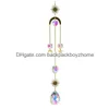 Objets décoratifs Figurines Carillon à vent en cristal décoratif Lune Attrape-soleil Prismes en diamant Pendentif Rêve Arc-en-ciel Chaser Suspendu Goutte Dhus2