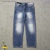 Herren Jeans Herren Damen Jeans 1 1 Hochwertige lose losen lässige Streetwear Stickmuster gedruckt gewaschene Jeanshose T240227