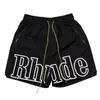 Klassiekers Designer brief Afdrukken shorts rhude shorts zomermode strandbroek heren hoge kwaliteit Afdrukken street wear rood blauw zwart paarse broek heren kort Amerikaanse maat