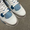 4s Frozen Moments Basketball Shoes 4S White Thunder Military Blue Black Cat Canvas University Blue Men Women Trainers Outdoor Sports with box