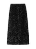 Юбки женские S блестящие блестки юбка-миди с высокой талией блестящий карандаш Bodycon формальный коктейльный вечеринка с разрезом