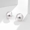 Orecchini a bottone S925 in argento sterling semicircolare Lampadario dal design geometrico per le donne Accessori semplici di moda femminile di lusso