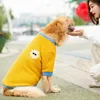 Köpek giyim evcil hayvan giyim rahat sıcak kış kazak karikatür desen parlak renk şık giysiler malzemeleri